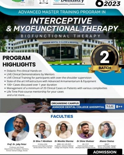 Advanced Masters Training Program in Interceptive & Myofunctional Therapy