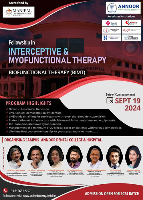 Fellowship Program in Interceptive and Myofunctional Therapy