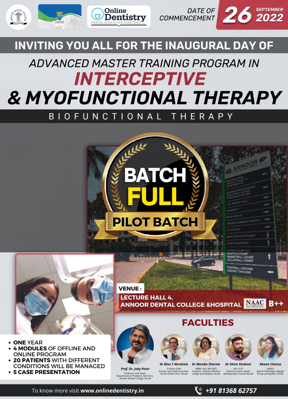 Advanced Masters Training Program in Interceptive & Myofunctional Therapy