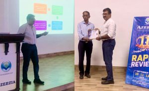 Lecture on “Diagnosis and Treatment Planning for Dental Implants” at the All Kerala Rapid Review, organized by the Department of Periodontology and Implantology, Azeezia Dental College,